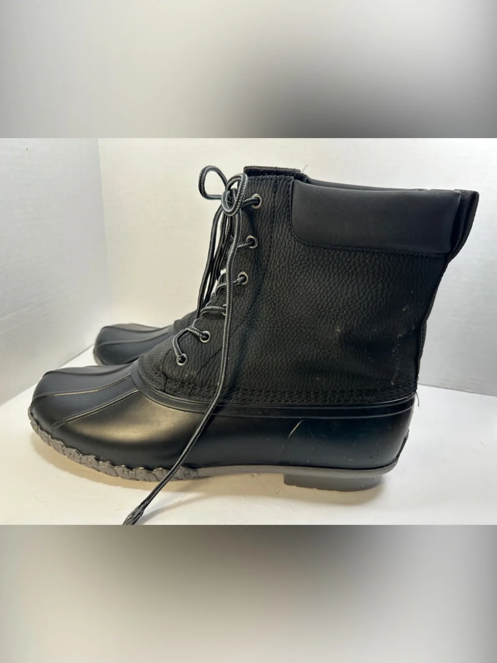 Weatherproof Black Lace-Up Men's Snow Boots Water proof Winter